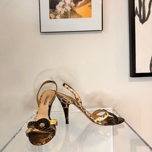 OSCAR DE LA RENTA Python Sling Back Heels